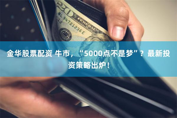 金华股票配资 牛市，“5000点不是梦”？最新投资策略出炉！